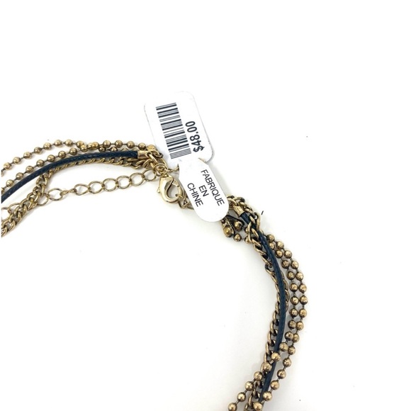 NWT Free People For What It's Worth Layered Necklace on Gold & Turquoise Combo - Picture 8 of 9